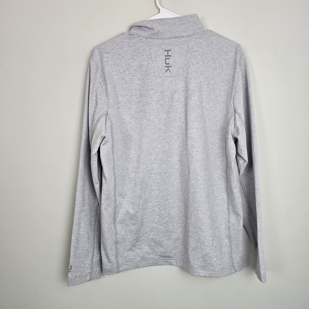NWT Huk Men's Cold Front Gray ¼ Zip Pullover Size L Performance Fishing Top - Picture 4 of 9